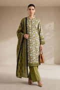 Khaadi – 3 Piece Unstitched Digital Printed Lawn Suit (Moss Green)