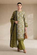 Khaadi – 3 Piece Unstitched Digital Printed Lawn Suit (Moss Green)