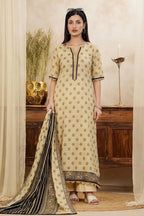 Mor Bagh 3-Piece Unstitched Printed Lawn Suit (Light Sand)