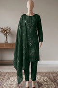 Milano by Breeza Fashion - 3PC Unstitched Embroidered Lawn Suit (Dark Green)