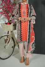 Mehrun by KBC Fashion Unstitched 3-Piece Lawn Collection (Vibrant Orange)