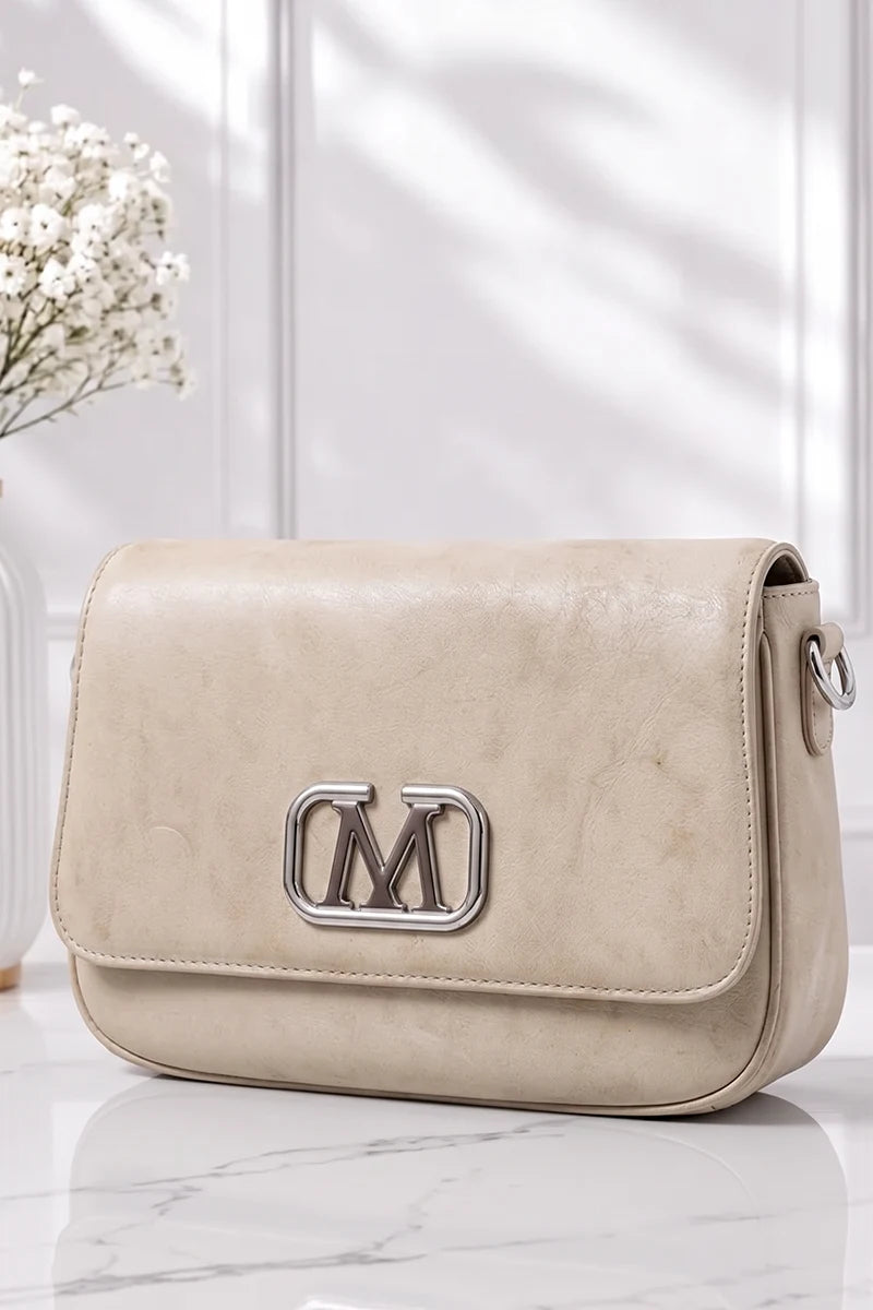 Imported Women's Structured Handbag (Soft Beige)