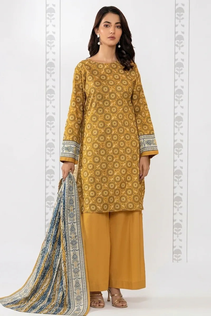 Khaadi Unstitched 3-Piece Lawn Collection (Honey Gold)