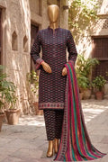 Agha Noor Printed Collection by KBC Fashion - 3PC Unstitched Suit (Very Dark Charcoal)