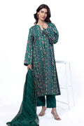 Sapphire Lawn Vol.08 - 3PC Unstitched Printed Lawn Suit (Deep Emerald Green)
