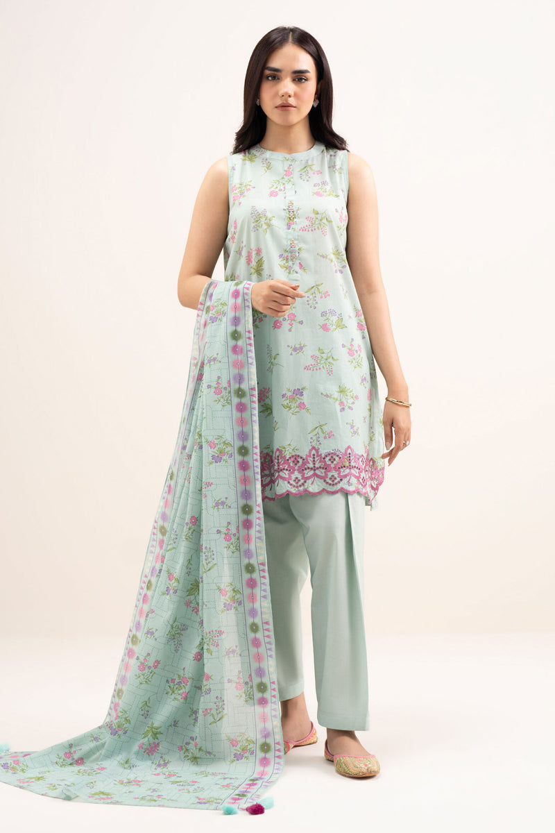 Elahéh By Maria B - 3PC Unstitched Digital Printed Lawn Suit (Ice Blue)