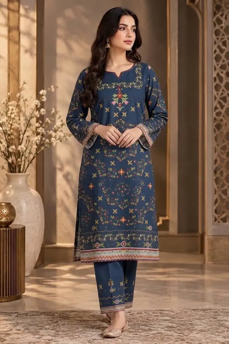 Women's Premium Stitched 2-Piece Suit (Slate Blue)