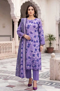 Zesh - 3PC Unstitched Embroidered Lawn Suit (Soft Lavender)