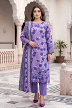 Zesh - 3PC Unstitched Embroidered Lawn Suit (Soft Lavender)