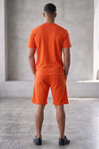 Men's Casual T-Shirt and Shorts Co-ord Set (Orange)