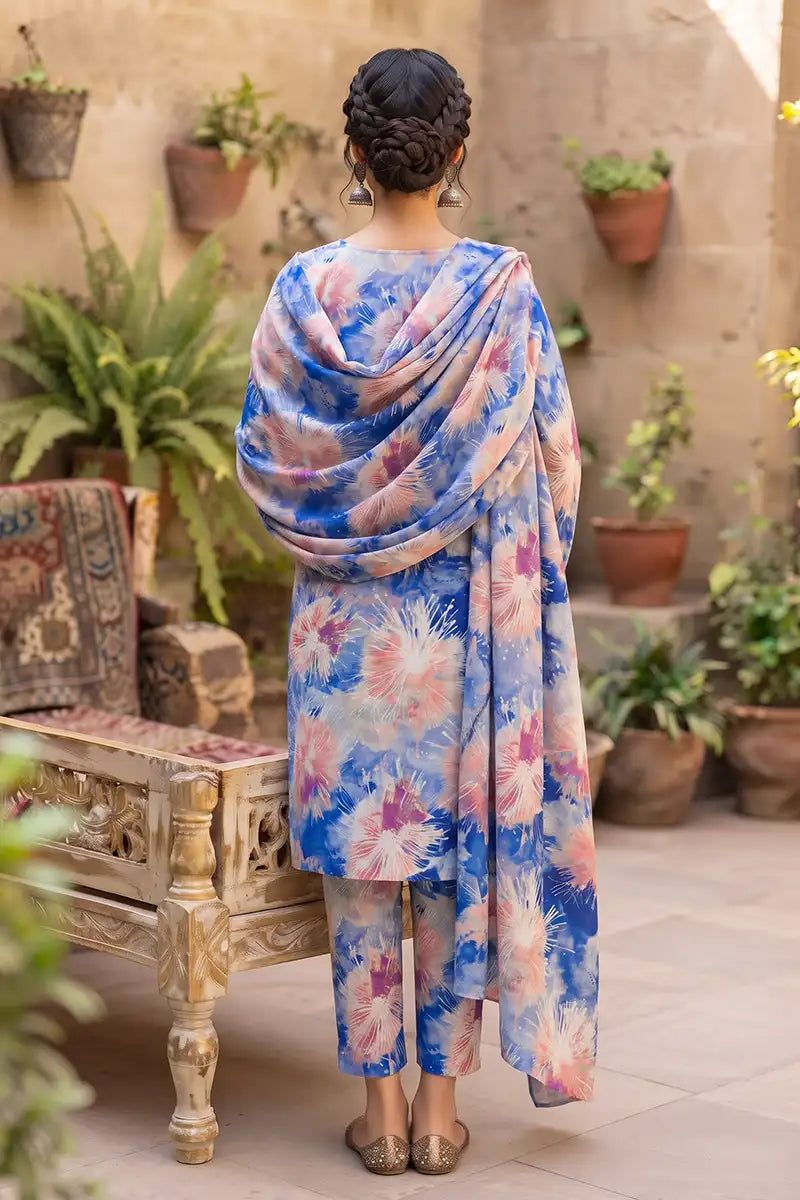 Sana Safinaz Printed Lawn Unstitched 3-Piece Suit (Cornflower Blue)