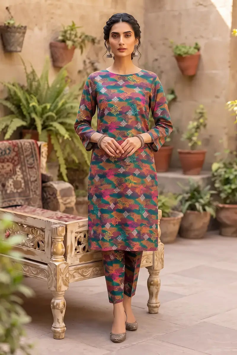 Sana Safinaz Printed Lawn Unstitched 2-Piece Suit (Forest Green)
