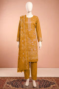 Elanza by Breeza Fashion - 3PC Unstitched Embroidered Lawn Suit (Mustard Gold)