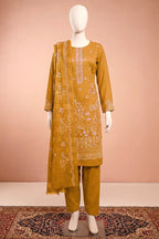 Elanza by Breeza Fashion - 3PC Unstitched Embroidered Lawn Suit (Mustard Gold)