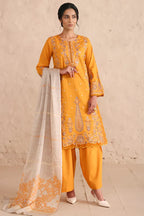 Vasal By Johra - 3PC Unstitched Embroidered Lawn Suit (Yellow)