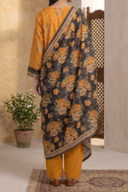 Mehar Unstitched 3-Piece Lawn Collection (Mustard)