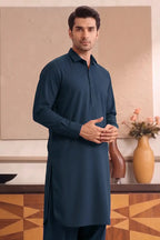 Yameen - Men’s Unstitched Cotton Fabric (Deep Teal Blue)