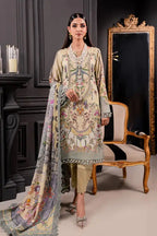 Jade Urbane Vol: 04 Classic Lawn Collection 3-Piece Unstitched Suit (Light Olive Tint)