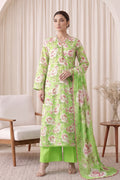 Gul Rang By Bareezé – 3-Piece Unstiched Printed Classic Lawn (Lime Green)