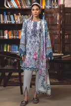 Jade Classic Cambric Collection Vol-05 - 3 Piece Unstitched Printed Suit (Steel Blue-Grey)