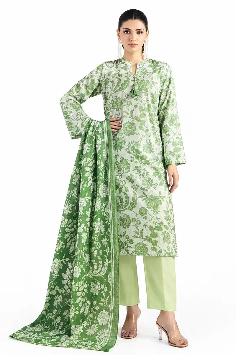 Khaadi 3-Piece Unstitched Printed Lawn Suit (Leaf Green)