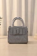 Elegance Structured Faux Leather Shoulder Bag (Cool Soft Grey)