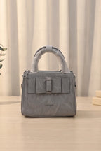 Elegance Structured Faux Leather Shoulder Bag (Cool Soft Grey)