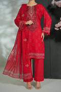 Mehrun by KBC Fashion Unstitched 3-Piece Lawn Collection (Vibrant Crimson Red)