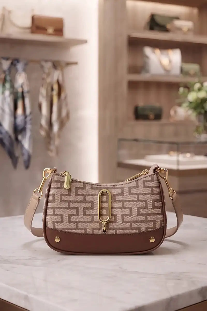 Premium Women's Cross Body Bag (Saddle Brown)