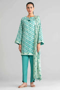 Sapphire Vol.7 - 3PC Unstitched Printed Lawn Suit (Teal Green)