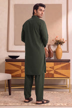 Yameen - Men’s Unstitched Cotton Fabric (Dark Forest Green)