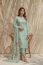 Millat - 3PC Unstitched Embroidered Lawn Suit (Mint Green)