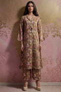 Saya Special Unstitched Khaddar 2-Piece Same Print Suit (Olive Brown)