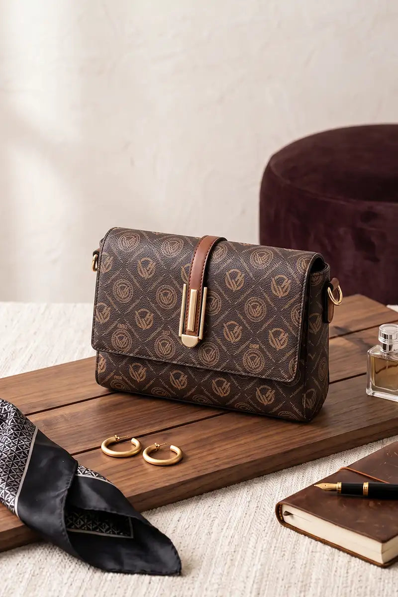 Premium Women's Imported Handbag (Dark Espresso)