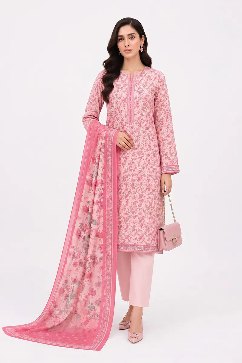 Khaadi Pre-Fall Cambric Series V-6 - 3PC Unstitched Suit (Light Pink)