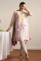 COCO By Zara Shahjahan - 3-Piece Unstitched Printed Lawn Suit (Fuchsia & Lime)