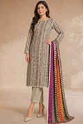 Khaadi (Vol.5) – 3 Piece Unstitched Printed Lawn Suit (Light Gray Beige)