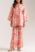 Saya Special Unstitched Khaddar 2-Piece Same Print Suit (Magenta Pink)