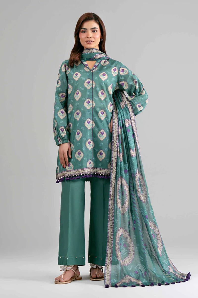 Khaadi – Summer Series 3 Piece Unstitched Printed Lawn Suit (Sea Green)