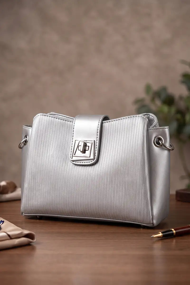 Premium Women's Imported Handbag (Light Pewter)