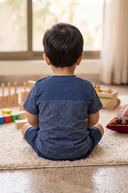 Boys Premium Cotton T-Shirt & Shorts Set (Navy)