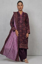 Khaadi Unstitched 3-Piece Lawn Collection (Plum)