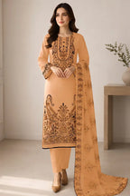 Princess by Breeza Fashion - 3PC Unstitched Embroidered Lawn Suit (Peach)