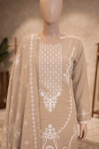 Dream by Breeza Fashion - 3PC Unstitched Embroidered Lawn Suit (Beige)
