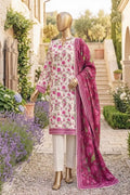 Safina Zeenat Printed Lawn 3-Piece Unstitched Suit (Deep Pink)