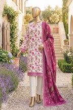 Safina Zeenat Printed Lawn 3-Piece Unstitched Suit (Deep Pink)