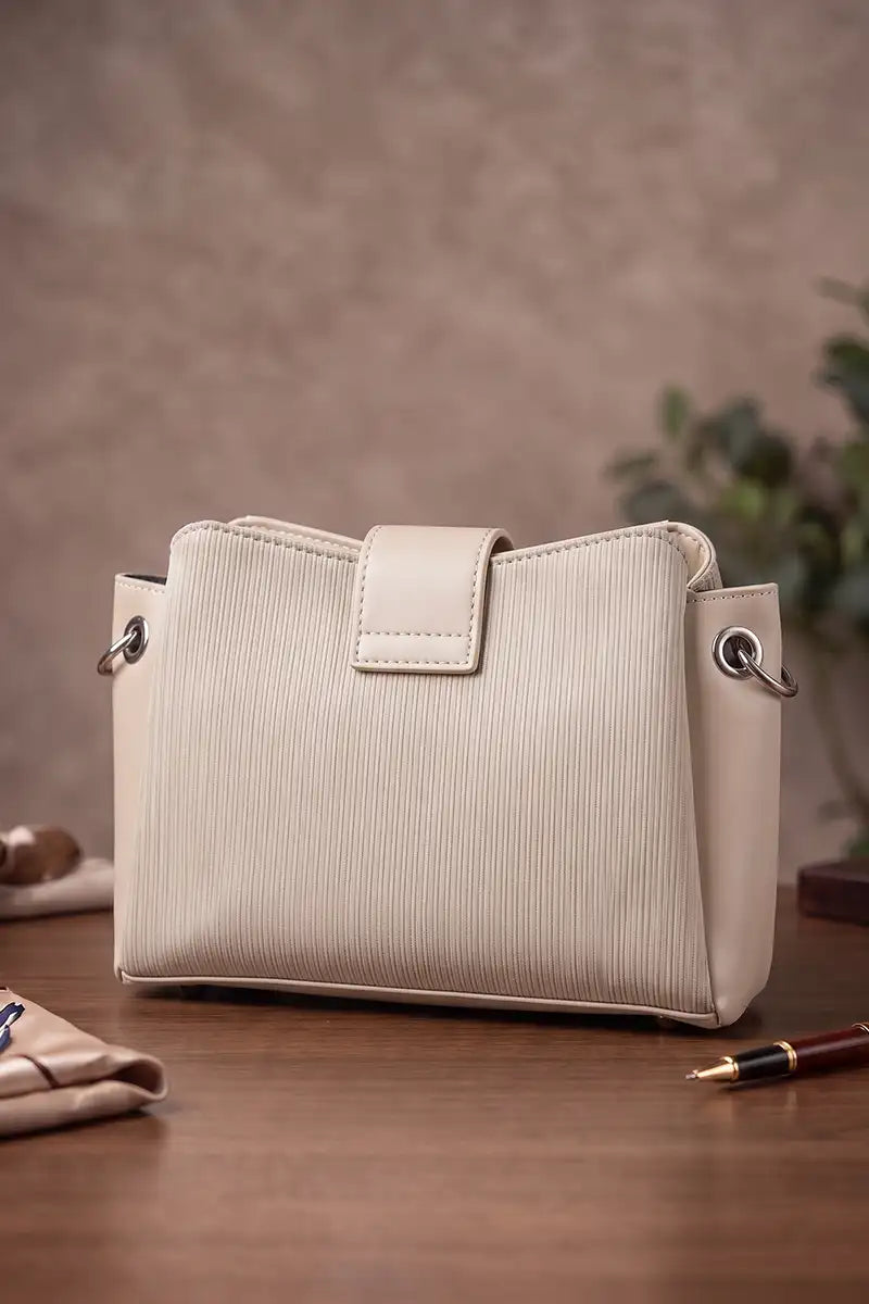 Premium Women's Imported Handbag (Light Cream)