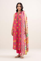 Sapphire (Vol.4) - 3PC Unstitched Printed Lawn Suit (Vibrant Pink)