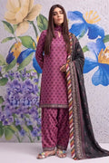 Khaadi 3-Piece Unstitched Printed Lawn Suit Set (Deep Magenta)
