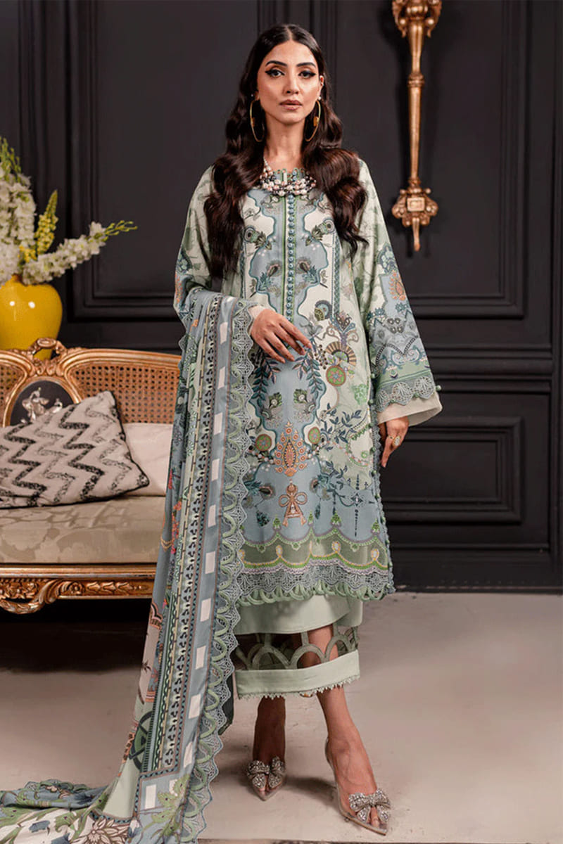 Urbane By Jade Vo.4 - 3pc Unstitched Classic Printed Lawn (Pale Sage Green)